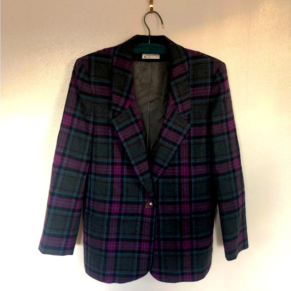 Vintage Miss Pendleton Made in USA Portland, OR Virgin Wool Blazer